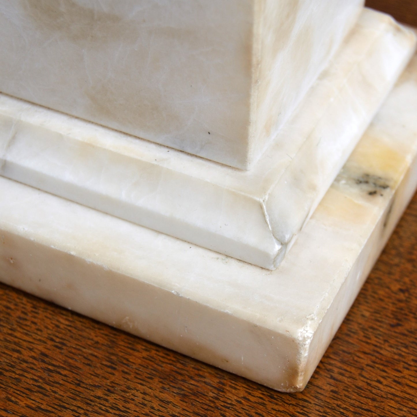 A Carved Alabaster Marble Table Lamp
