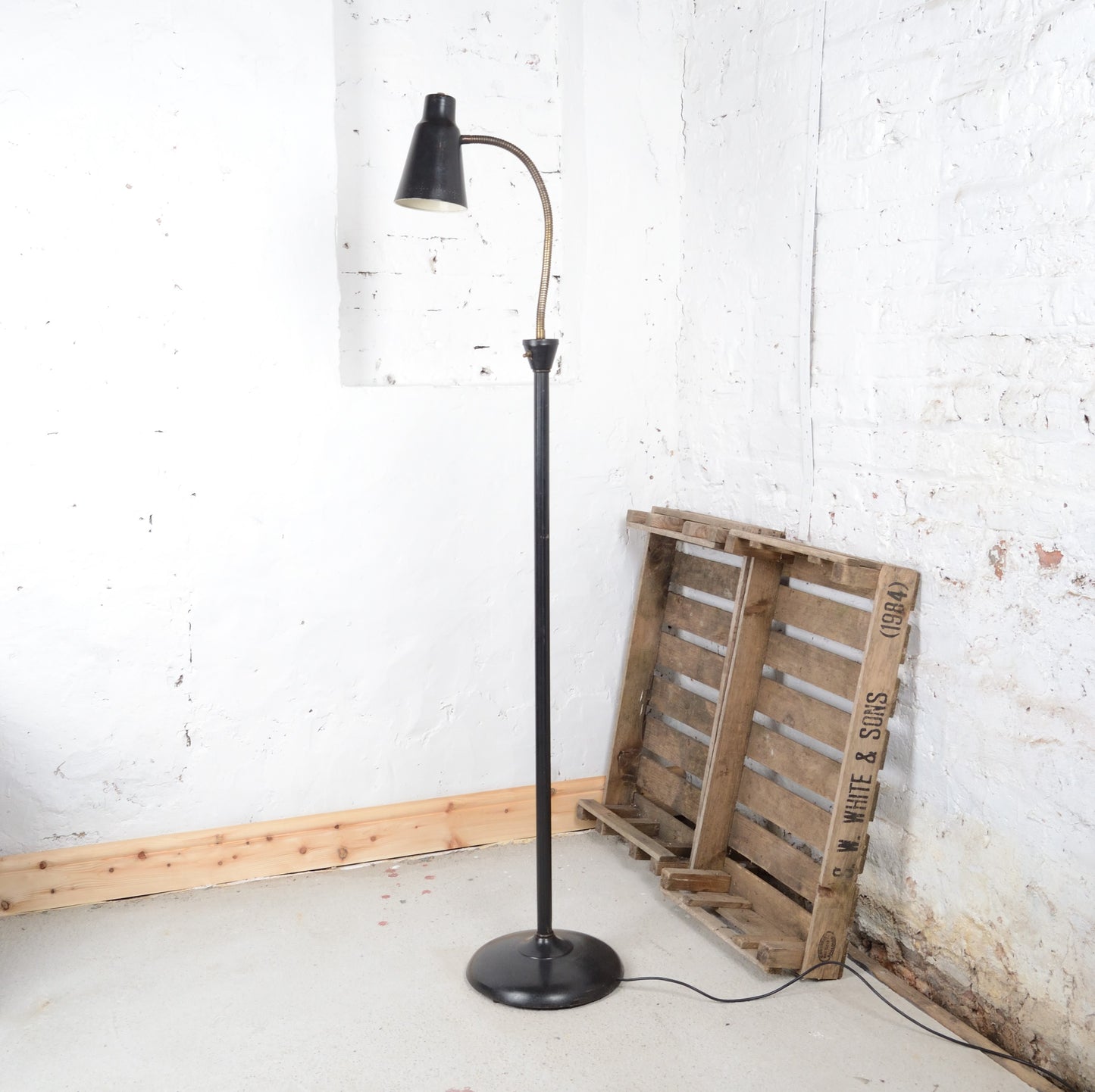A Vintage Industrial swan neck lamp