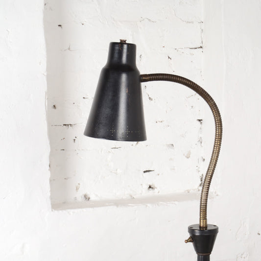 A Vintage Industrial swan neck lamp