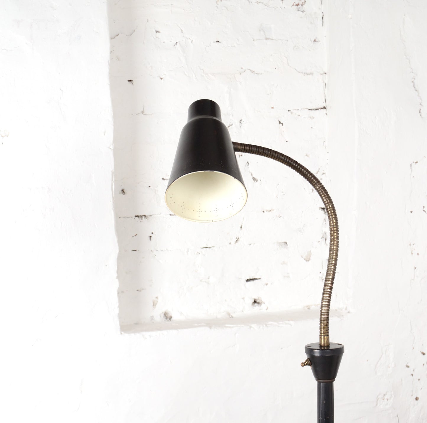 A Vintage Industrial swan neck lamp