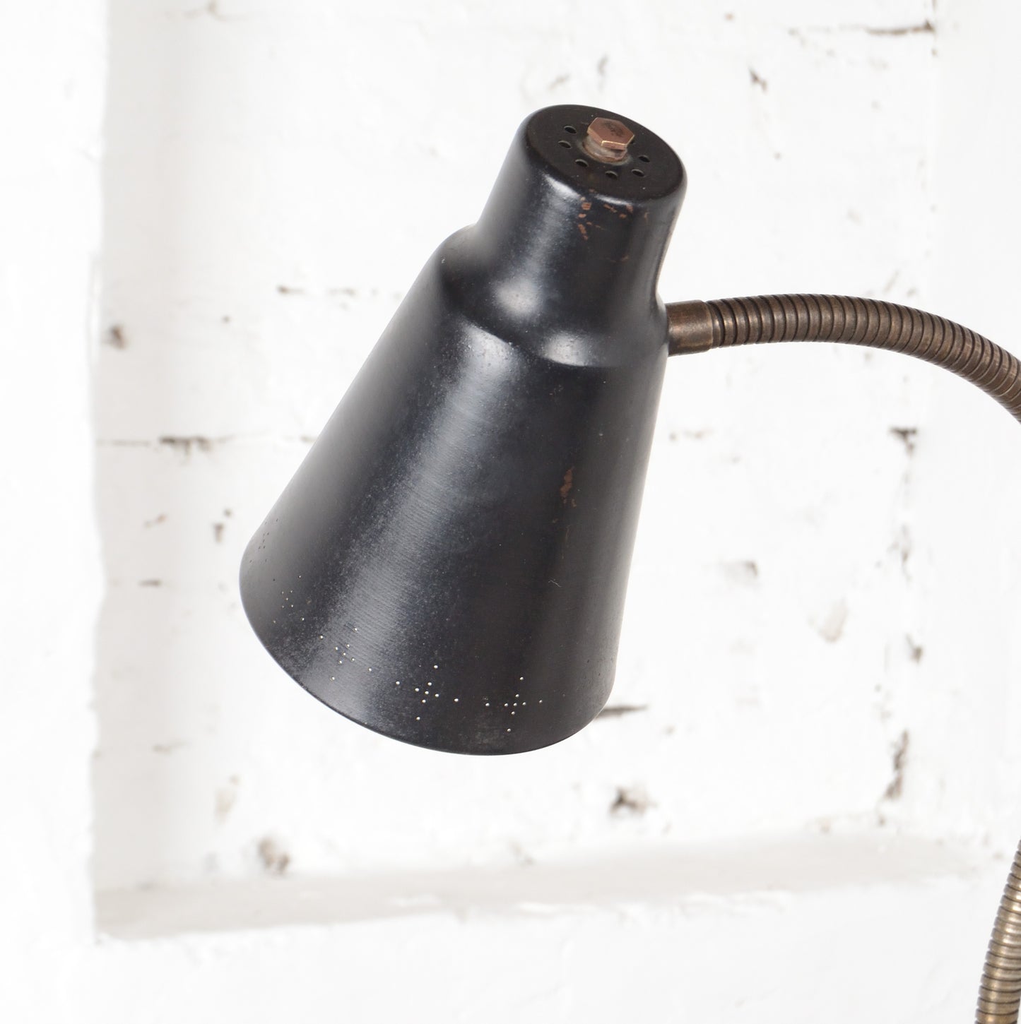A Vintage Industrial swan neck lamp