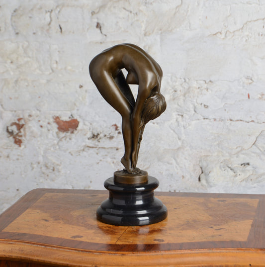Bronze female nude figure