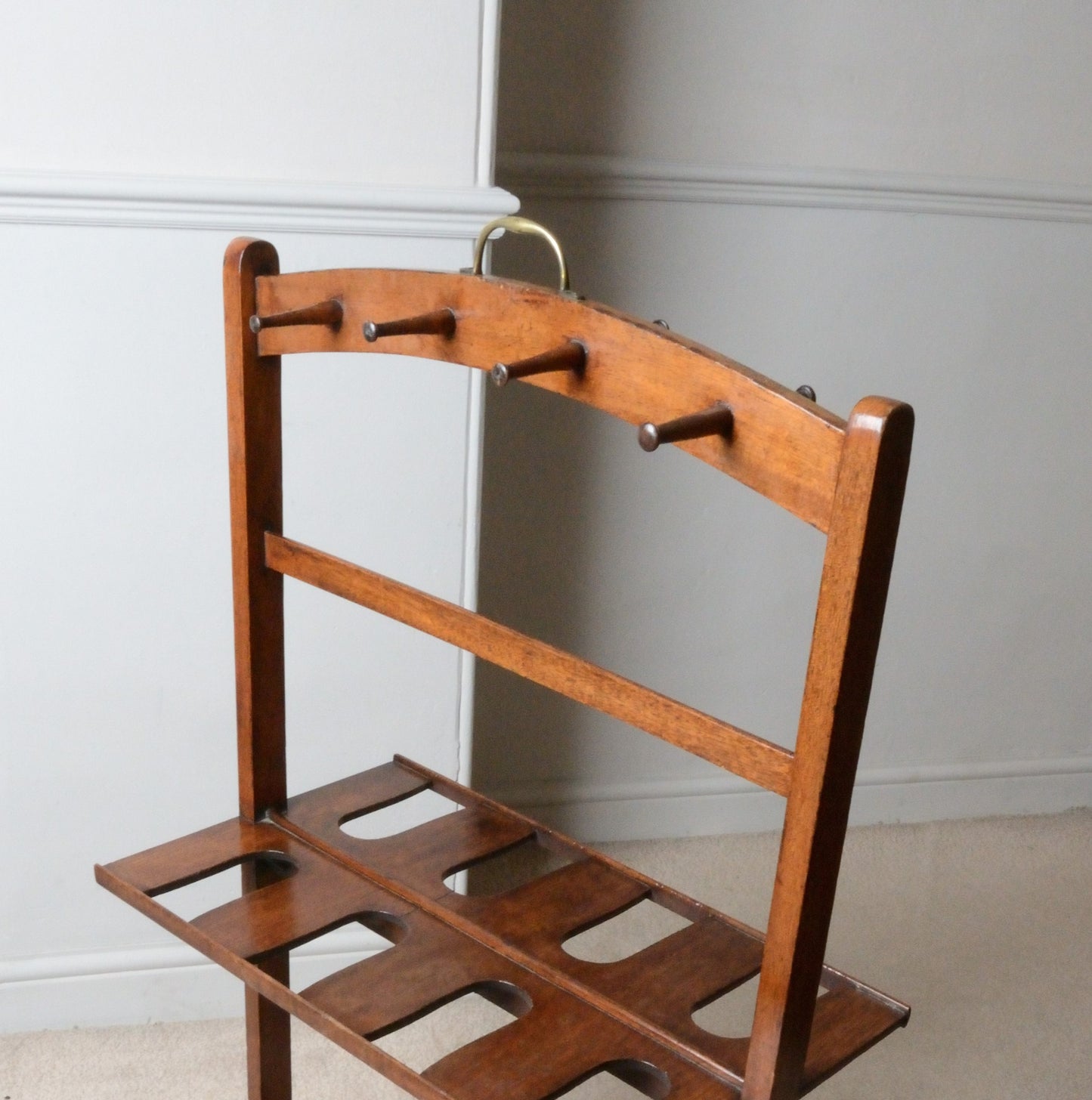 A Mahogany Riding Whip Rack