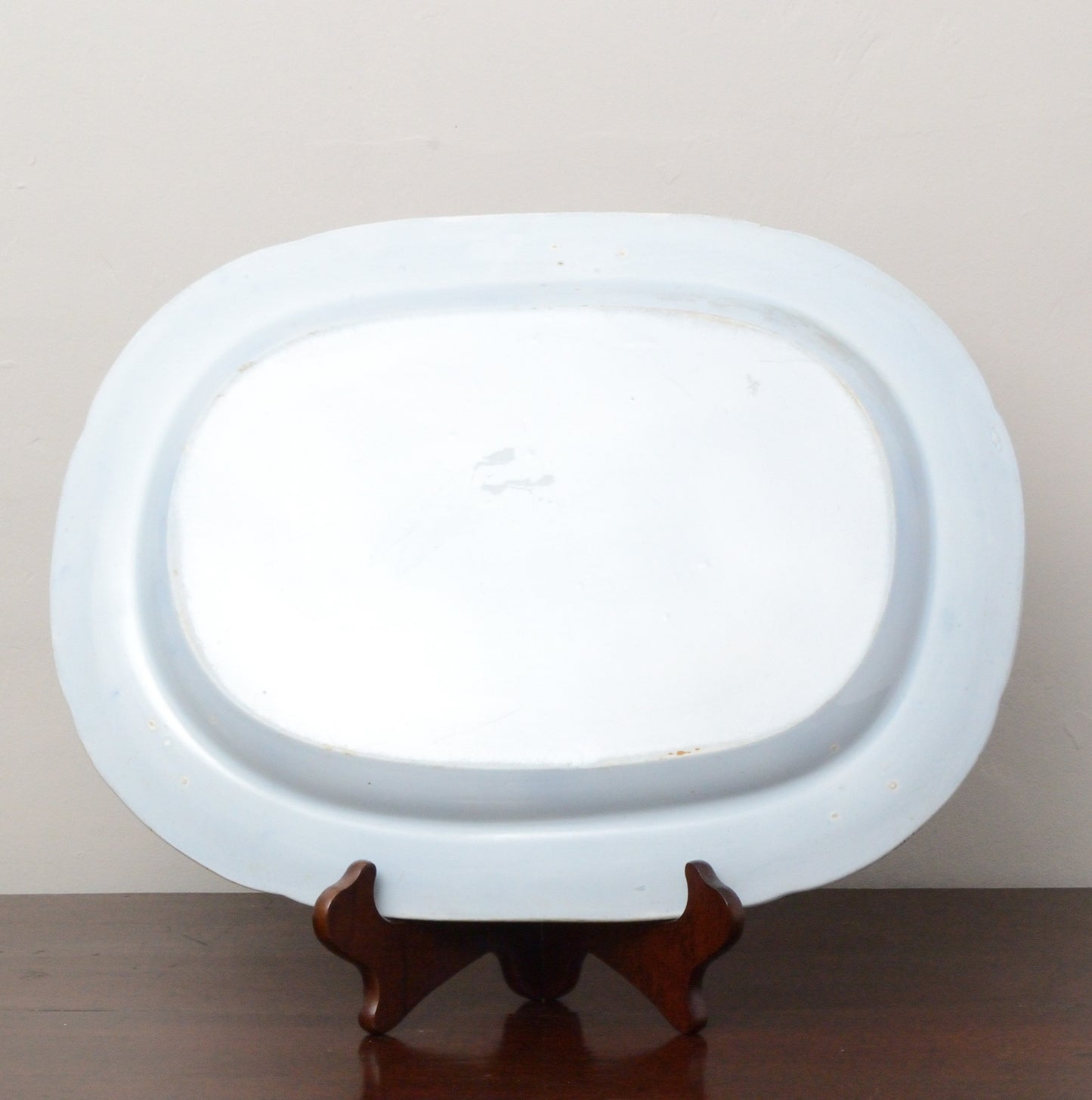A Piping Shepherd Pattern Blue and White Serving Dish