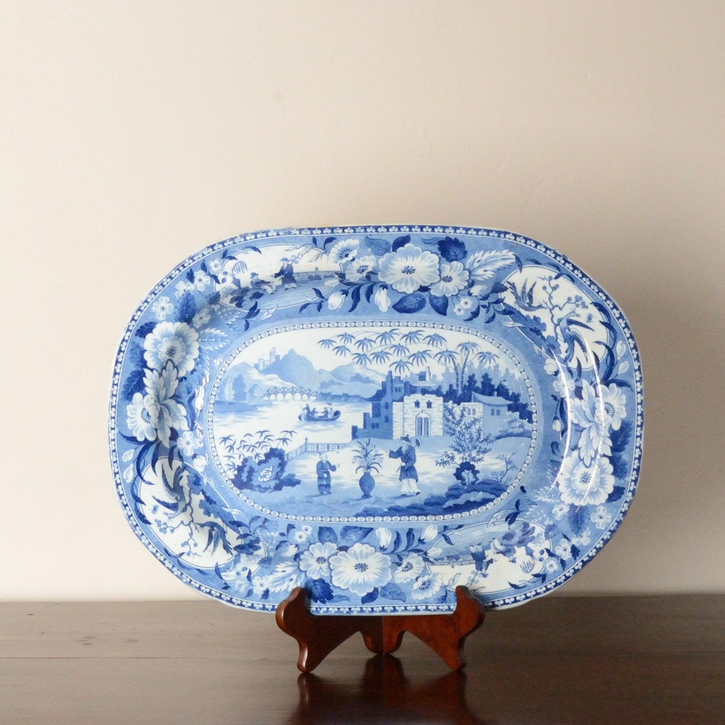 A 19th Century Blue and White Serving Dish