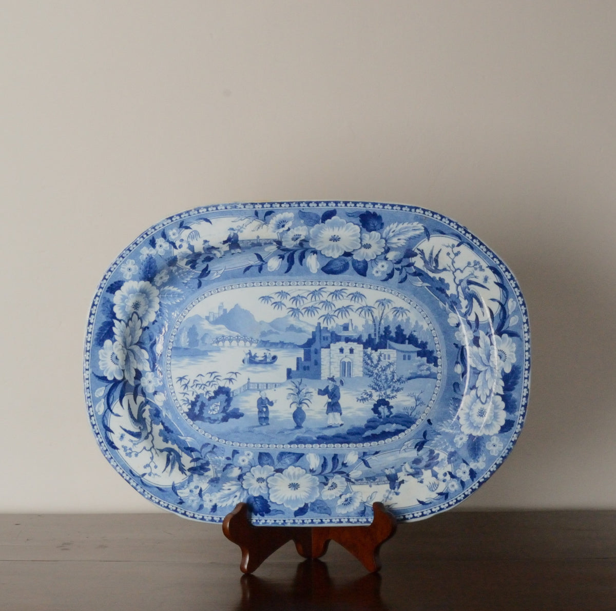 A 19th Century Blue and White Serving Dish