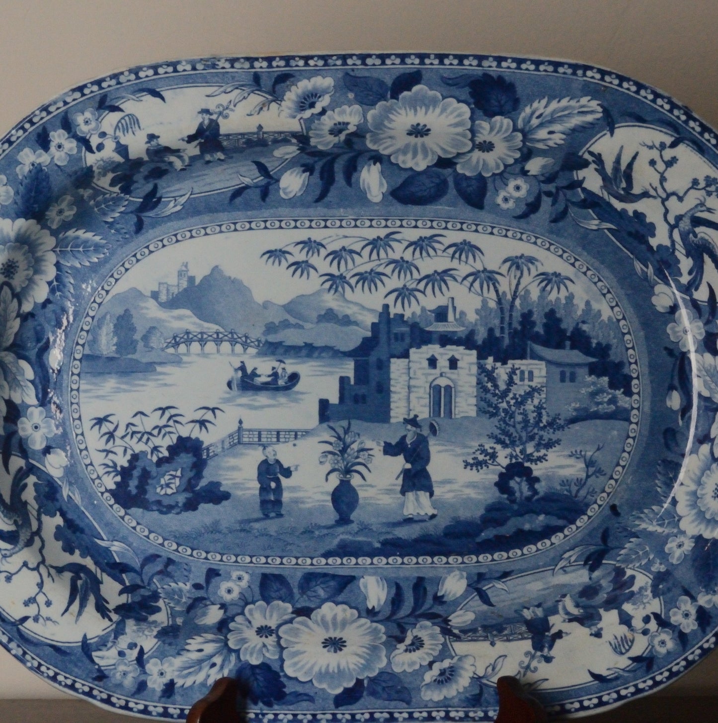 A 19th Century Blue and White Serving Dish