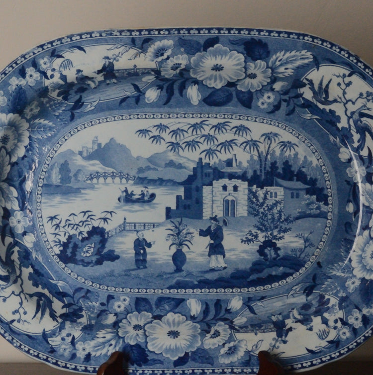 A 19th Century Blue and White Serving Dish