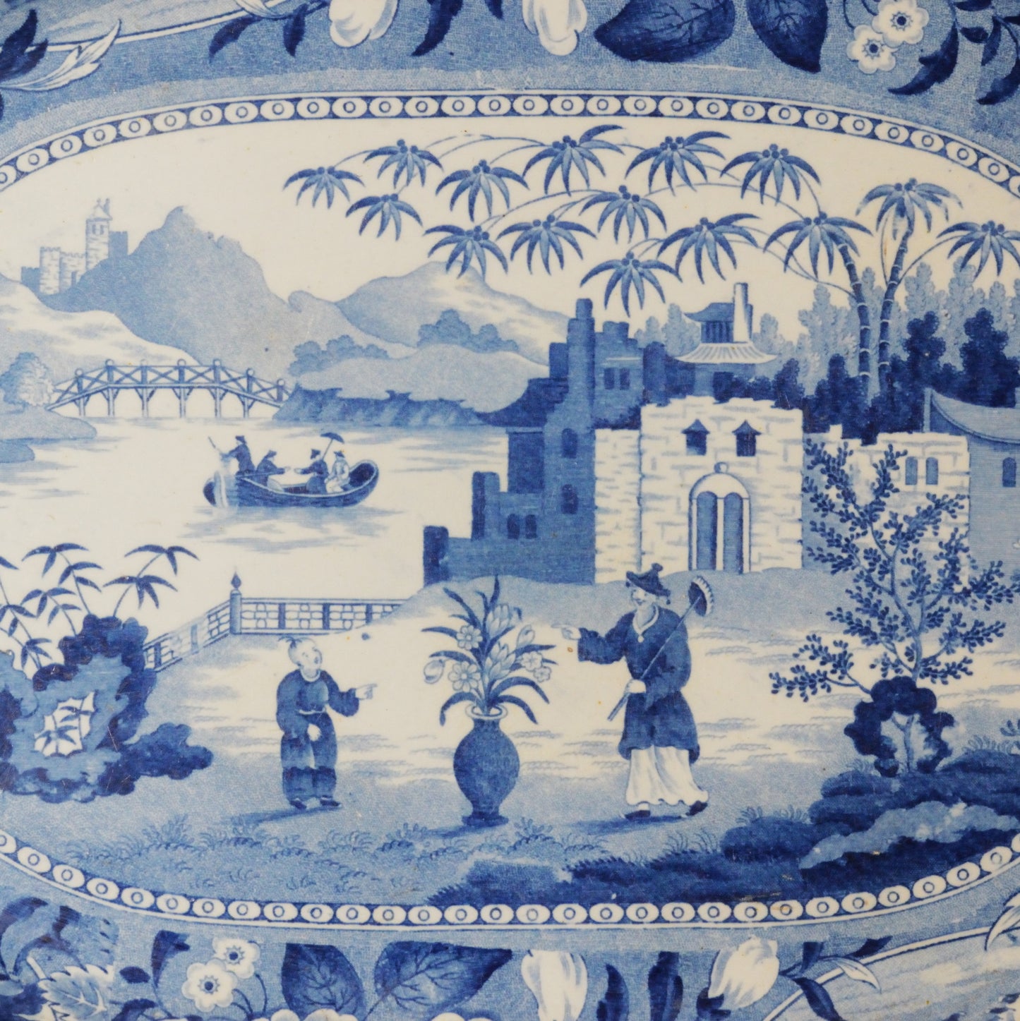 A 19th Century Blue and White Serving Dish
