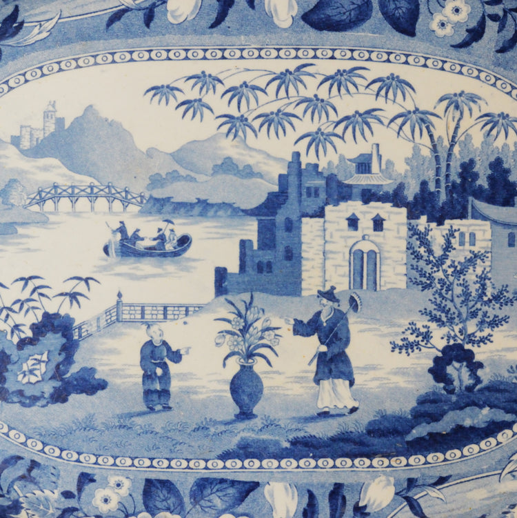 A 19th Century Blue and White Serving Dish