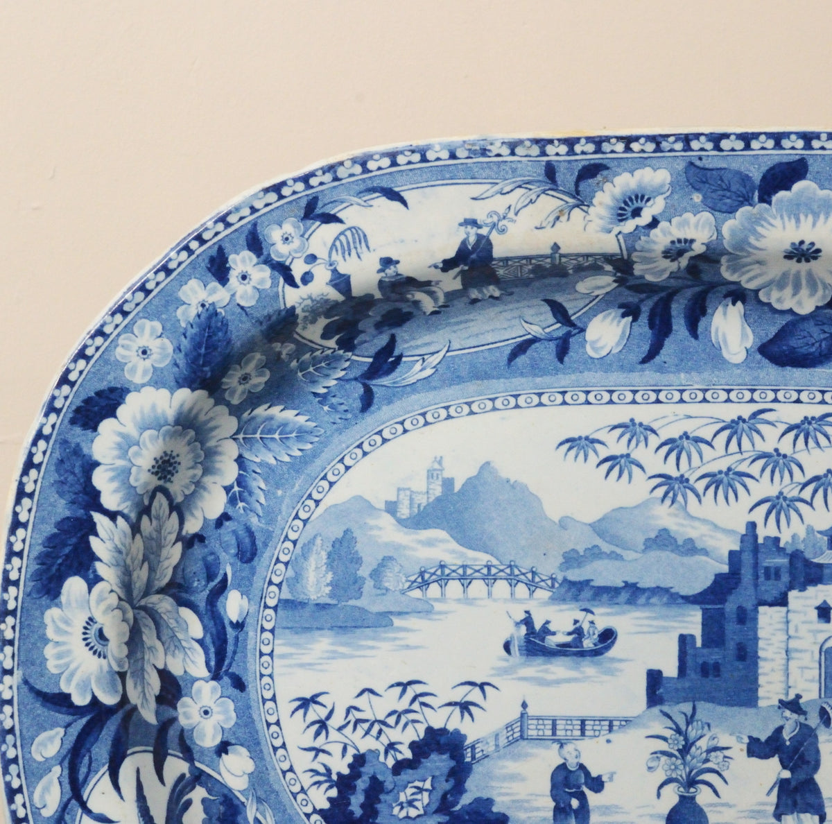 A 19th Century Blue and White Serving Dish