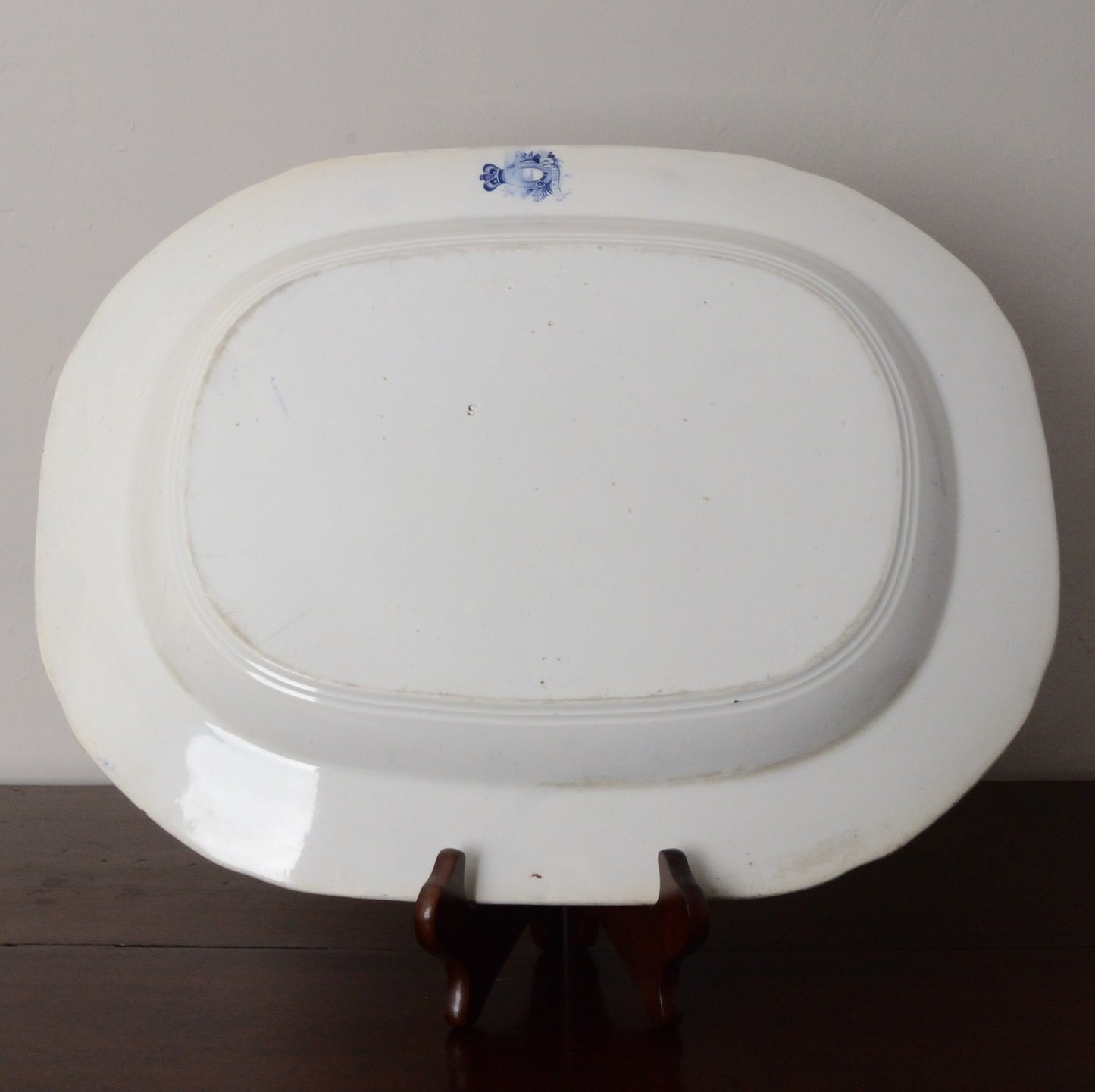 A Blue and White Serving Dish 'Wild Rose' Pattern