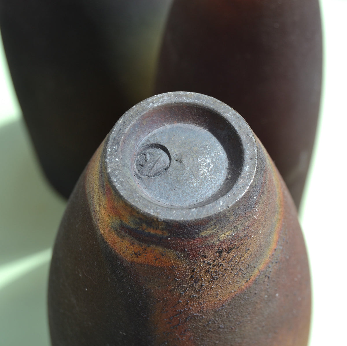 A Collection of Three Raku Conical Sculptures by Andrew Niblett