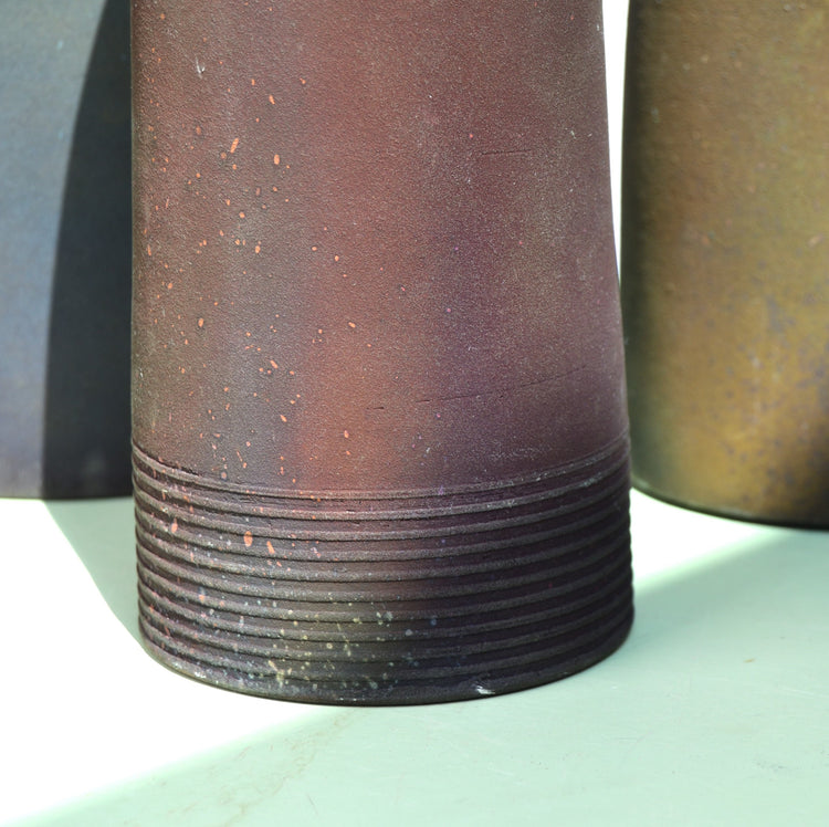 A Collection of Three Raku Conical Sculptures by Andrew Niblett