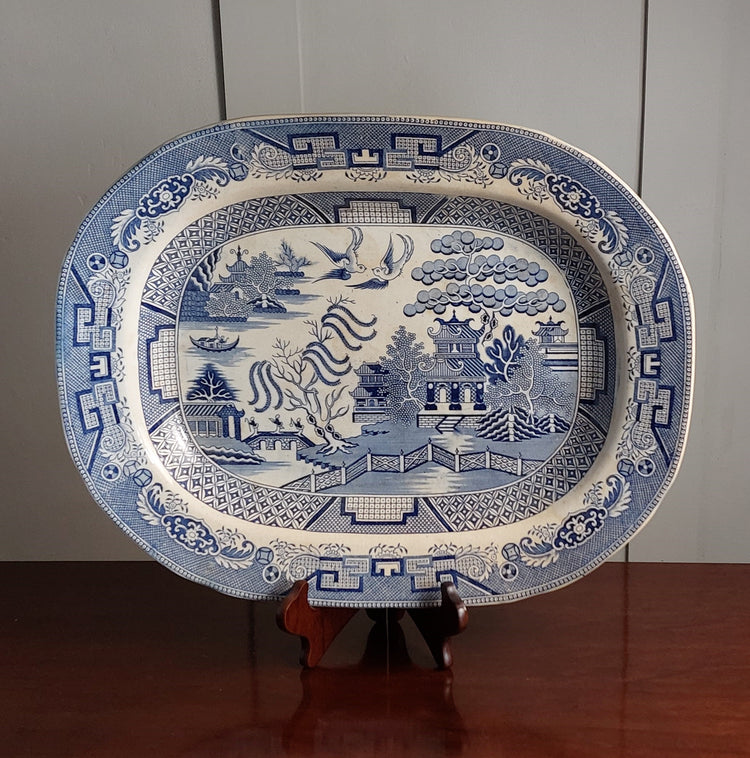 A Willow Pattern Ironstone Serving Dish 19th Century