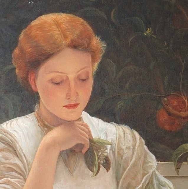 After Charles Edward Perugini 'Girl Reading'  Oil on Canvas