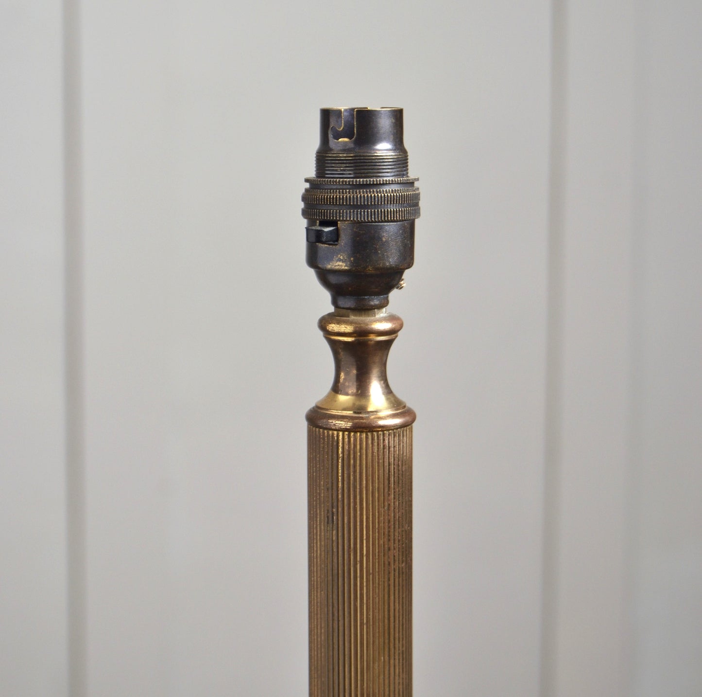 A Brass and Marble Column Table Lamp