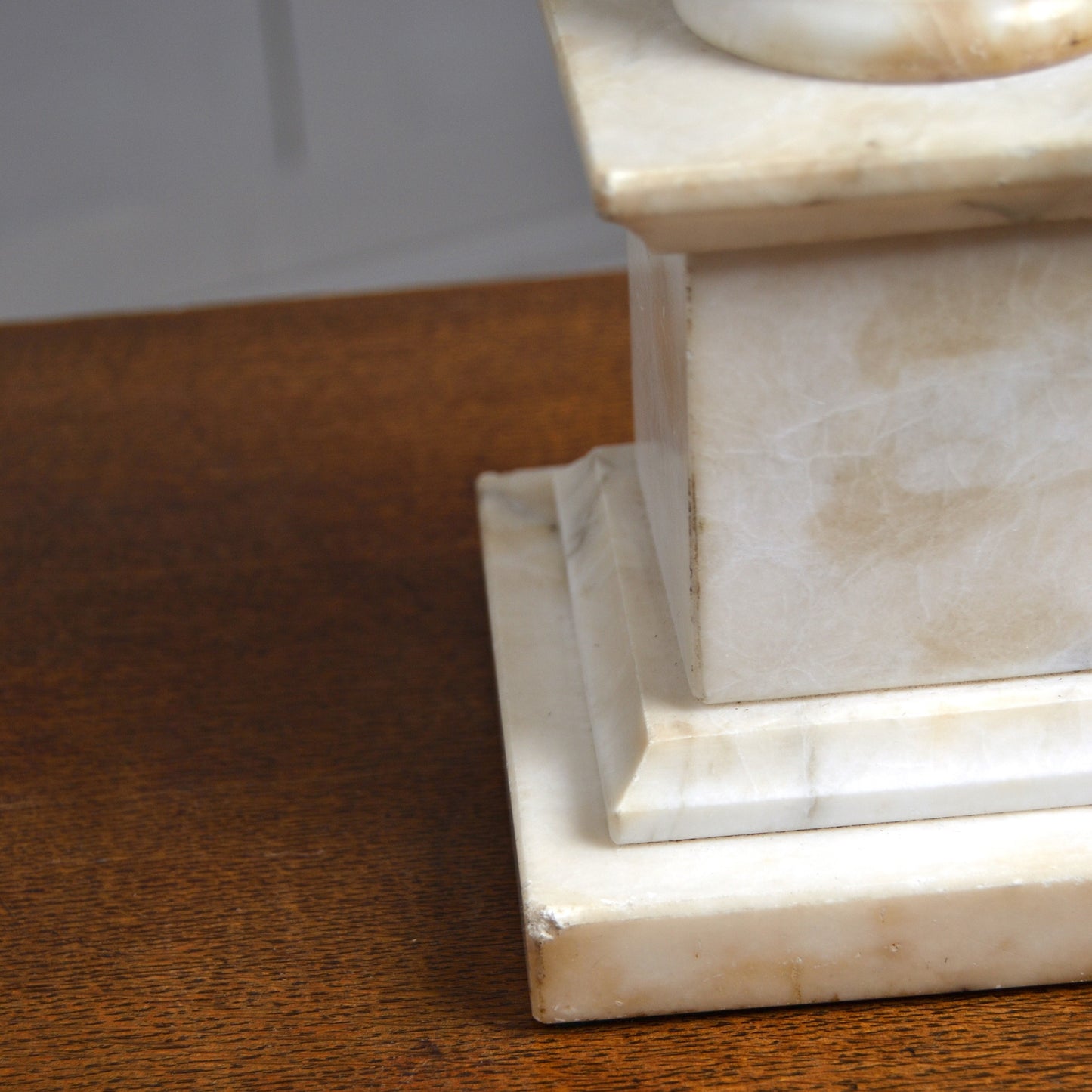A Carved Alabaster Marble Table Lamp
