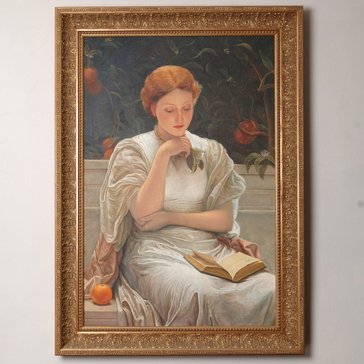 After Charles Edward Perugini 'Girl Reading'  Oil on Canvas