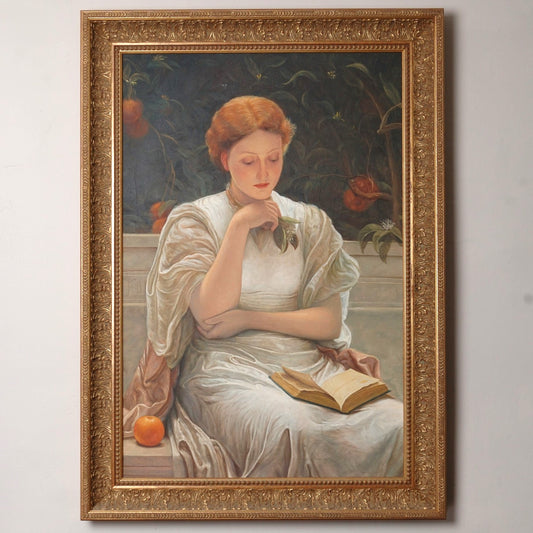 After Charles Edward Perugini 'Girl Reading'  Oil on Canvas