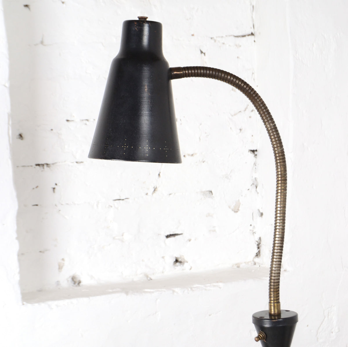 A Vintage Industrial swan neck lamp
