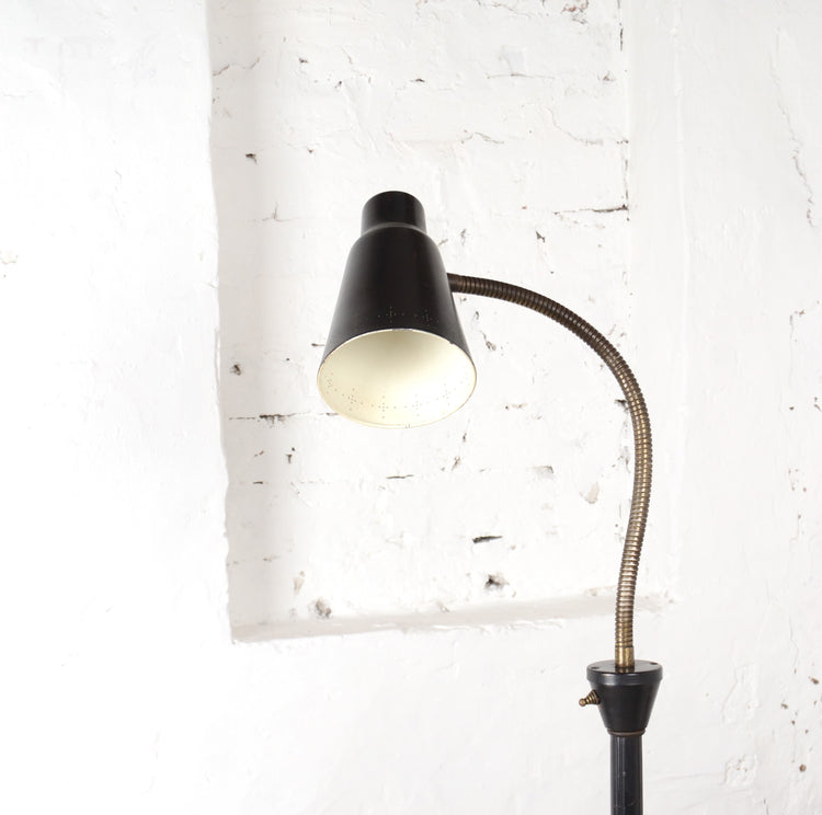 A Vintage Industrial swan neck lamp
